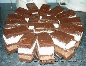 Csokis-tejszínes szelet