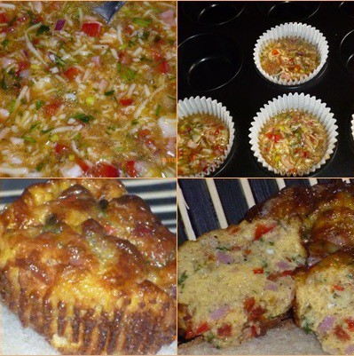 tojásrántotta muffinformában, amerikai recept