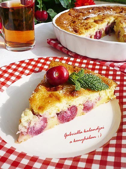 Cseresznyés tejes pite