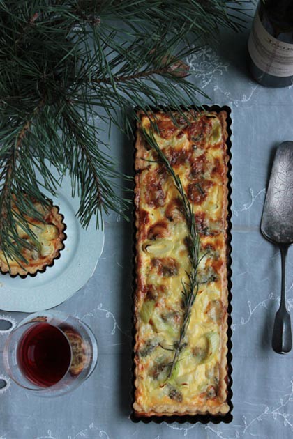 Póréhagymás-gorgonzolás pite