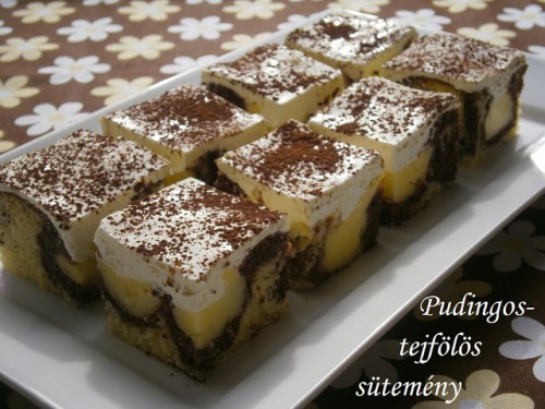 Pudingos tejfölös sütemény
