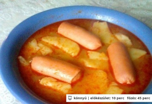 Hamis gulyásleves- virslis, egyszerűen