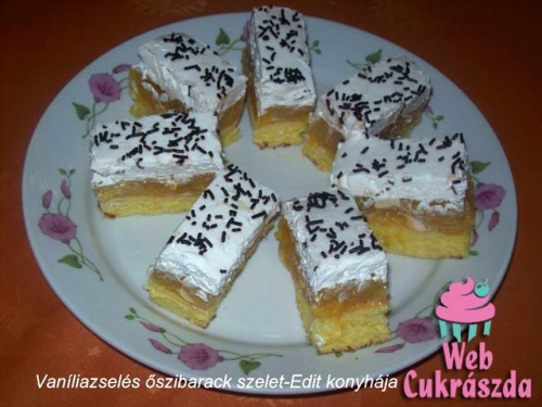 Vaníliazselés őszibarack szelet