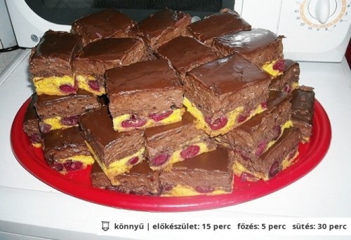 Csokis-meggyes kocka