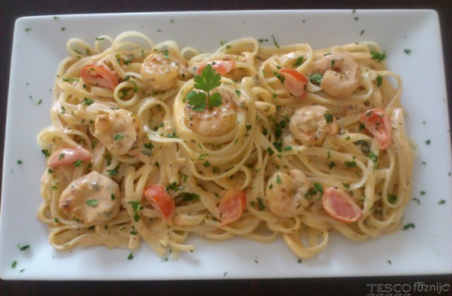 Tejszínes garnélarákos linguine