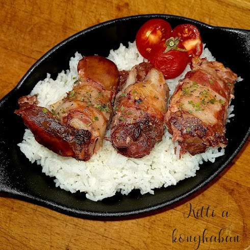 Baconbe göngyölt csirkemáj