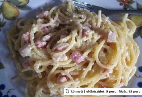 Tészta szénégetőné módra, spagetti carbonara